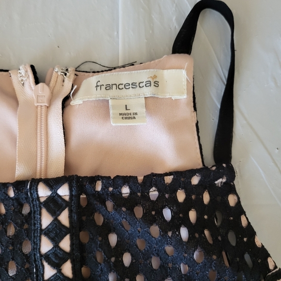 Francescas Elegant Black Lace Dress, Size Large - Picture 5 of 7